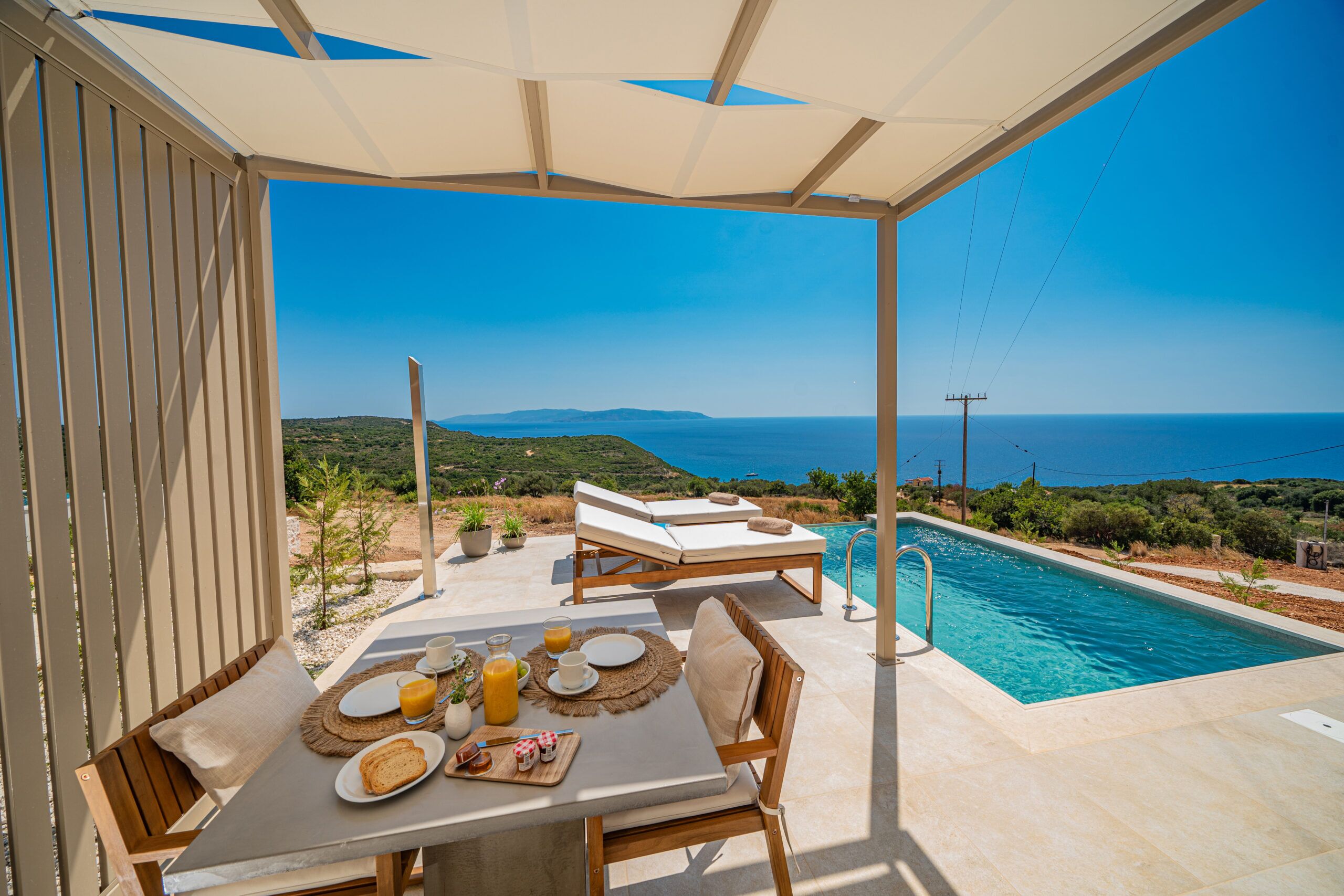 Breakfast terrace at Ionian Horizon